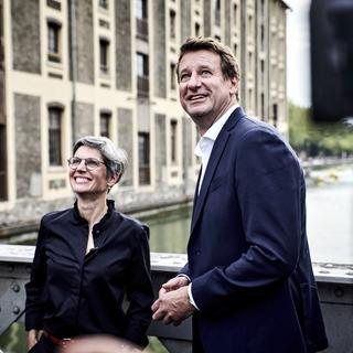 Les candidats à la primaire écologiste Sandrine Rousseau et Yannick Jadot. [AFP - Antonin Burat]