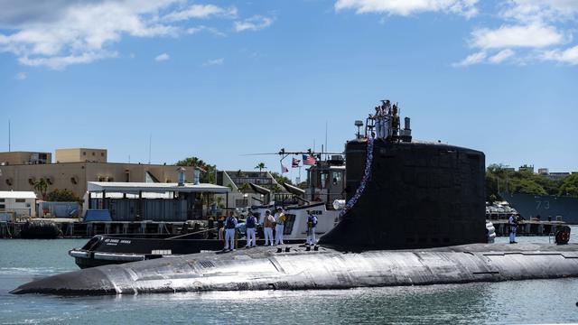 Les Américains livreront des sous-marins à propulsion nucléaire comme celui-ci à l'Australie. [Keystone - Mass Communication Specialist 1st Class Michael B. Zingaro/U.S. Navy via AP]