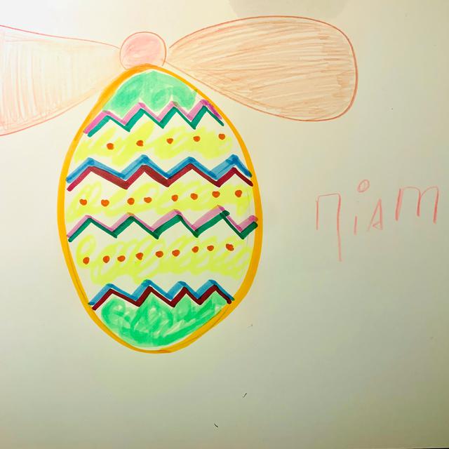 "L'oeuf de Pâques", un dessin réalisé par Louise. [Louise]
