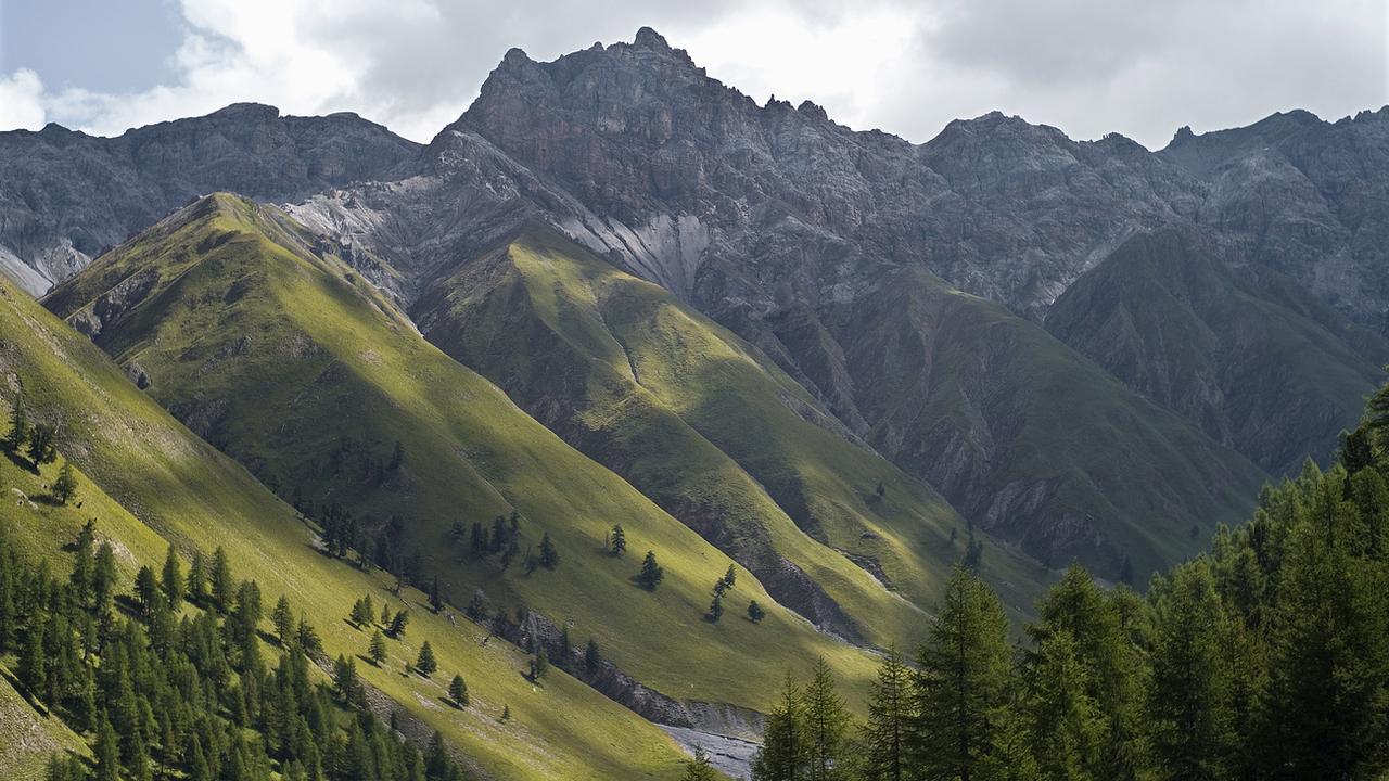 Vue du Parc national suisse en Engadine. [Keystone - Gaëtan Bally]