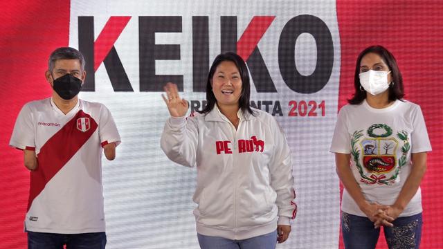 Keiko Fujimori est en tête de la présidentielle au Pérou, selon des résultats partiels. [AFP - Luka Gonzales]