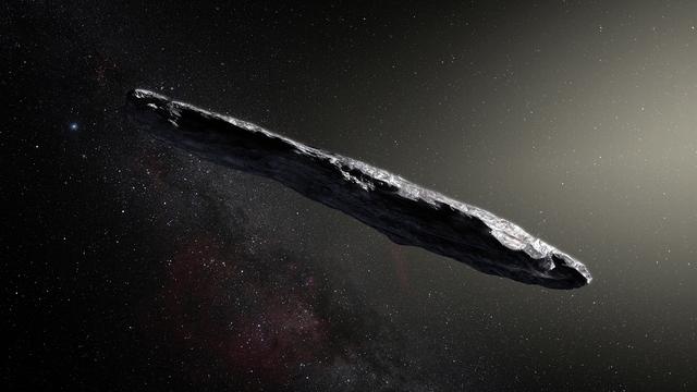 Représentation d'artiste de l'objet interstellaire Oumuamua. 
SOUTHERN OBSERVATORY/M. KORNMESSER
AFP [SOUTHERN OBSERVATORY/M. KORNMESSER]