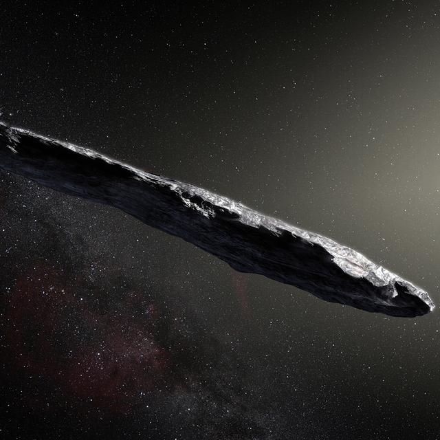 Représentation d'artiste de l'objet interstellaire Oumuamua. 
SOUTHERN OBSERVATORY/M. KORNMESSER
AFP [SOUTHERN OBSERVATORY/M. KORNMESSER]