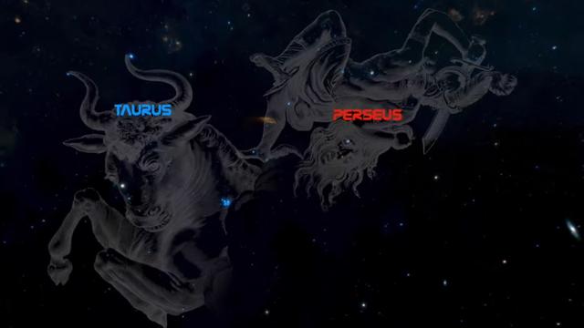 Les constellations du Taureau et de Persée. [Center for Astrophysics | Harvard & Smithsonian - Alyssa Goodman, Jasen Chambers]