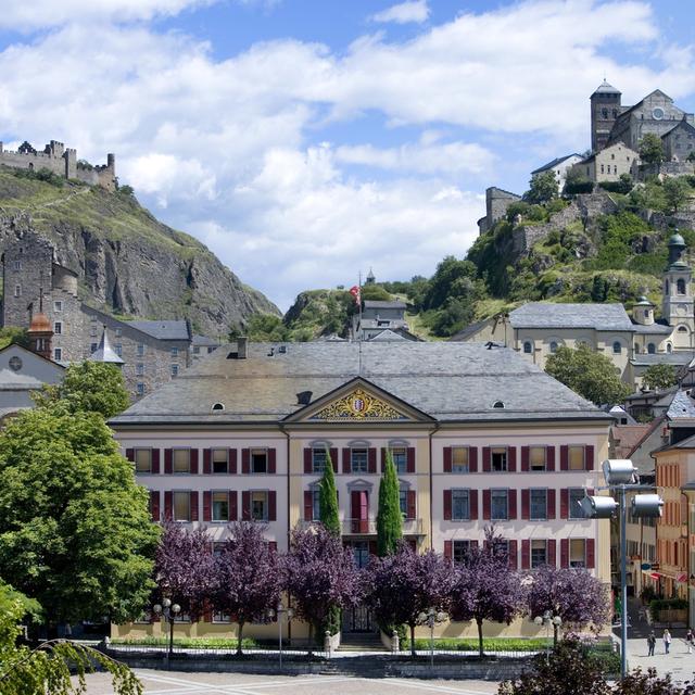 Le siège du gouvernement valaisan, à Sion. [Keystone - Gaetan Bally]