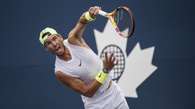 Nadal à l'entraînement mardi dans la cité canadienne. [Christopher Katsarov]