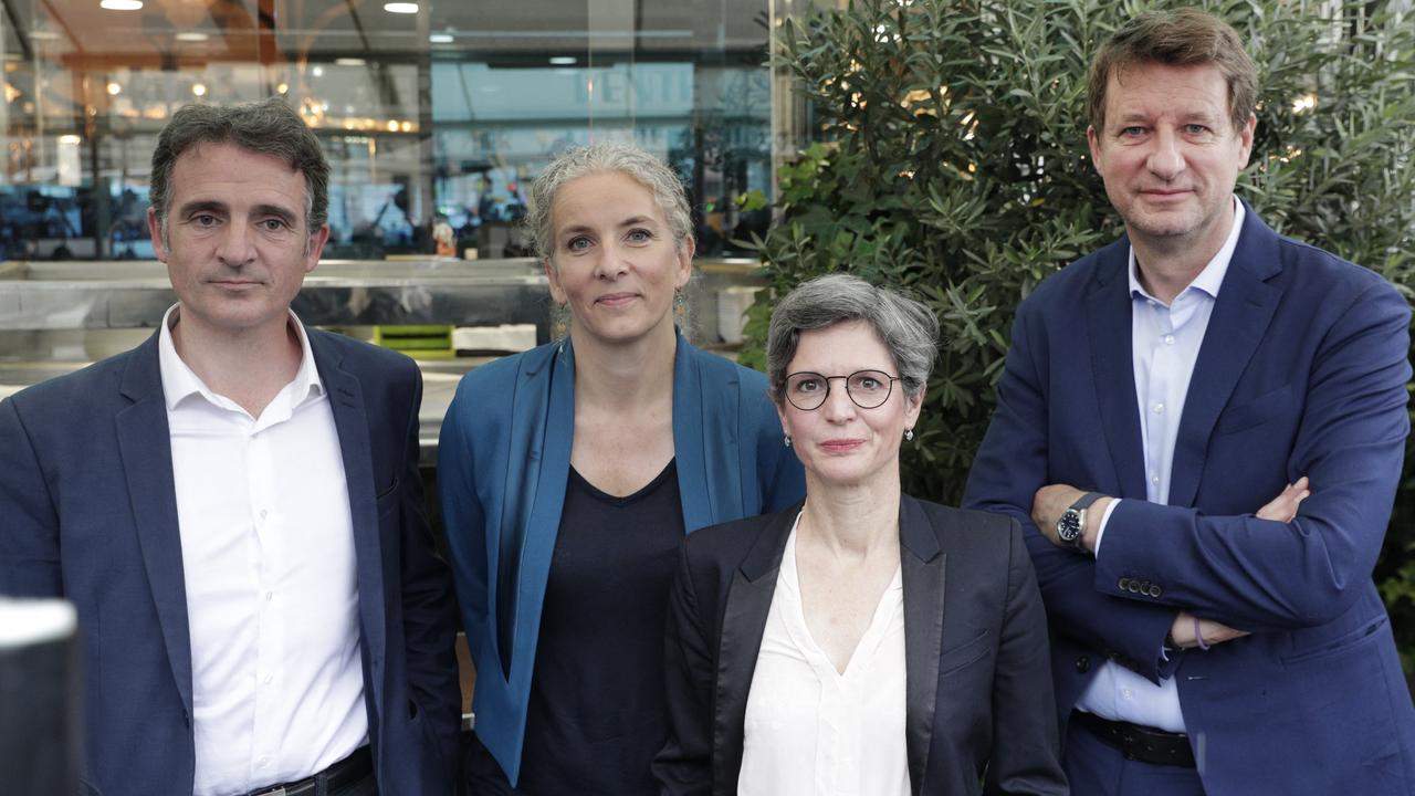 Les quatre candidats officiellement en lice pour la primaire écologiste en France. [AFP - Geoffroy van des Hasselt]