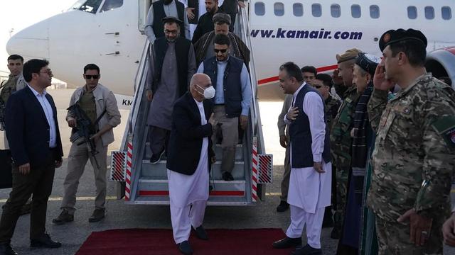 Le président afghan Ashraf Ghani est à Mazar-i-Sharif pour remobiliser les opposants aux talibans. [AFP - Press Office of President of Afghanistan]