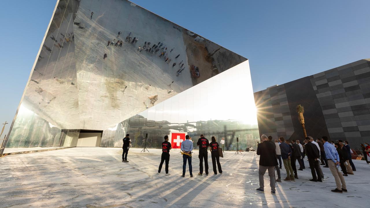 La Suisse a achevé la construction de son Pavillon à l'Expo universelle de Dubaï. [KEYSTONE - DANY/PRAESENZ SCHWEIZ]
