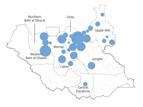 Personnes touchées par les inondations au Soudan du Sud, état au 7 octobre 2021. [OCHA South Sudan]