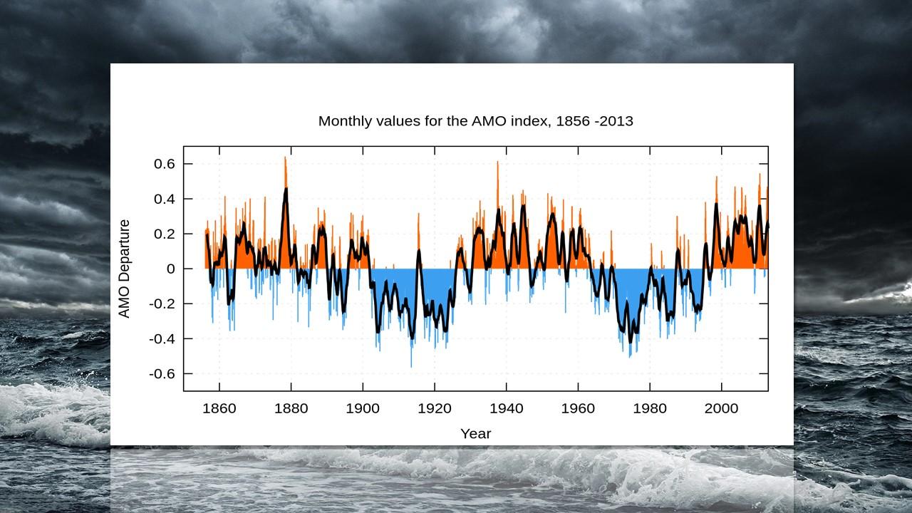 Evolution de l'Oscillation Atlantique multidécennale de 1856 à 2013 [Wikipedia]