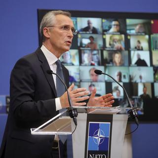 Le secrétaire général de l'OTAN, Jens Stoltenberg, le 15 janvier 2021. [EPA/Keystone - Oliver Hoslet]