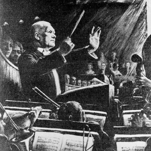 Franz Lehár (1870-1948), compositeur autrichien d'origine hongroise, dirigeant un orchestre. [AFP - © Collection Roger-Viollet / Roger-Violle]