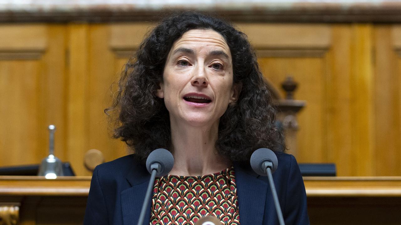 Isabelle Pasquier-Eichenberger, GP-GE, prend la parole lors d'un débat au Conseil national, lors de la session de printemps du Parlement suisse, à Berne, mardi 10 mars 2020. [Keystone - Peter Klaunzer]