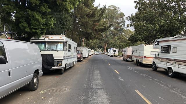 La crise du logement a déjà mis à la rue des milliers d'Américains (ici dans la Silicon Valley). [RTS - Raphaël Grand]