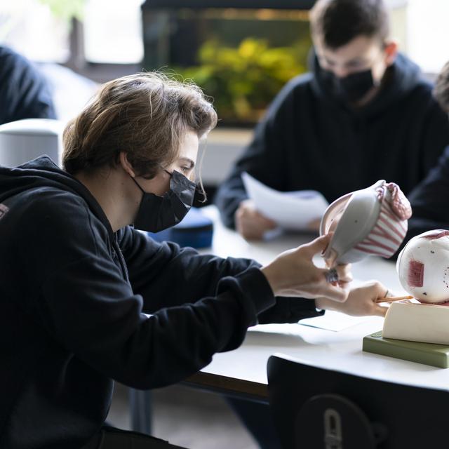 Des étudiants dans le canton de Zurich. [Keystone - Gaetan Bally]