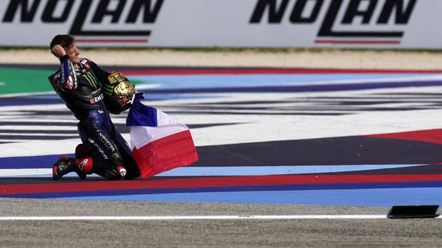 Quartararo est champion du monde, une première pour un Français! [Keystone - Antonio Calanni]