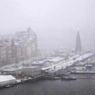 La ville de Stockholm sous la neige le 13 janvier 2021. [Keystone/EPA - Fredrik Sandberg]