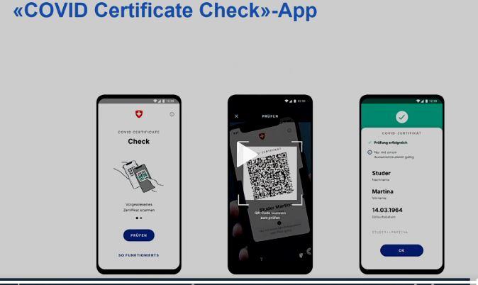 L'application Covid- Certificate prévue par le Conseil fédéral. [RTS]