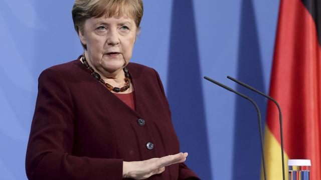 Angela Merkel entend prolonger les mesures anti-Covid en avril. [Keystone/AP - Michael Sohn]