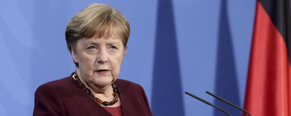 Angela Merkel entend prolonger les mesures anti-Covid en avril. [Keystone/AP - Michael Sohn]