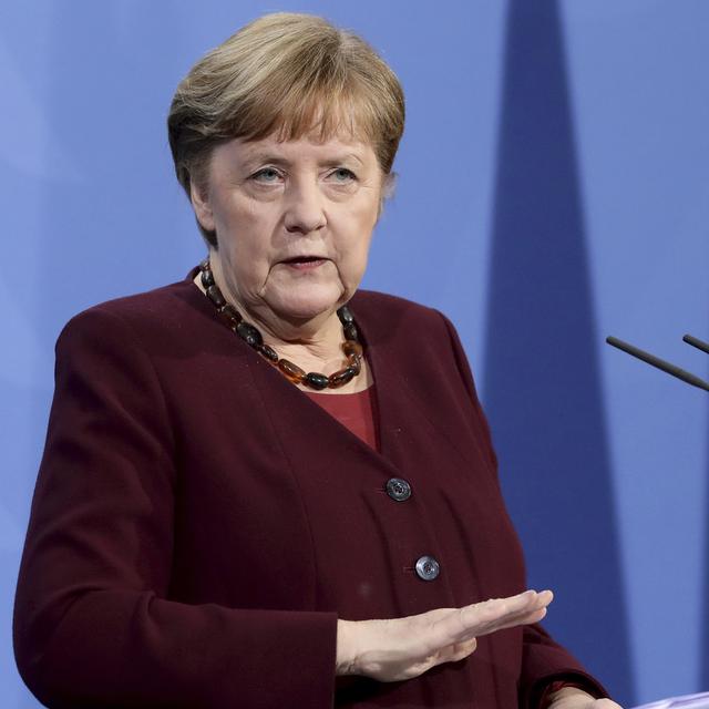 Angela Merkel entend prolonger les mesures anti-Covid en avril. [Keystone/AP - Michael Sohn]