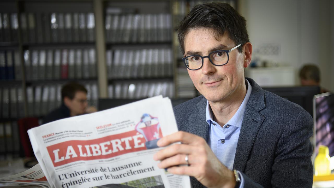 François Mauron, nouveau rédacteur en chef de La Liberté. [Keystone - Laurent Gilliéron]