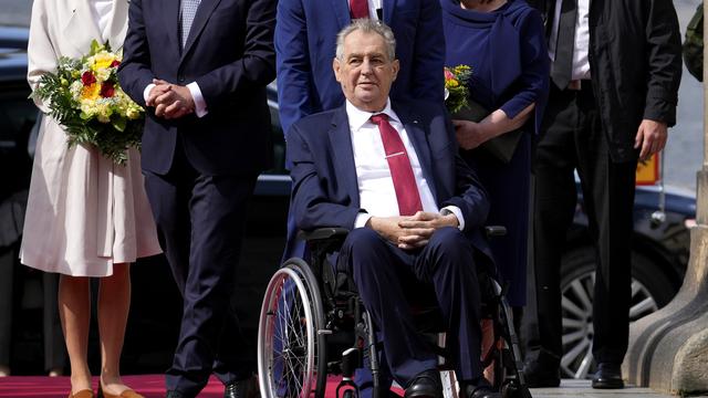 Le président tchèque Milos Zeman, le 26 août 2021. [Keystone - AP Photo/Petr David Josek]