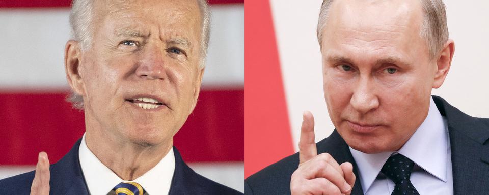 Joe Biden et Vladimir Poutine. [Jim Watson/Grigory Dukor/AFP]