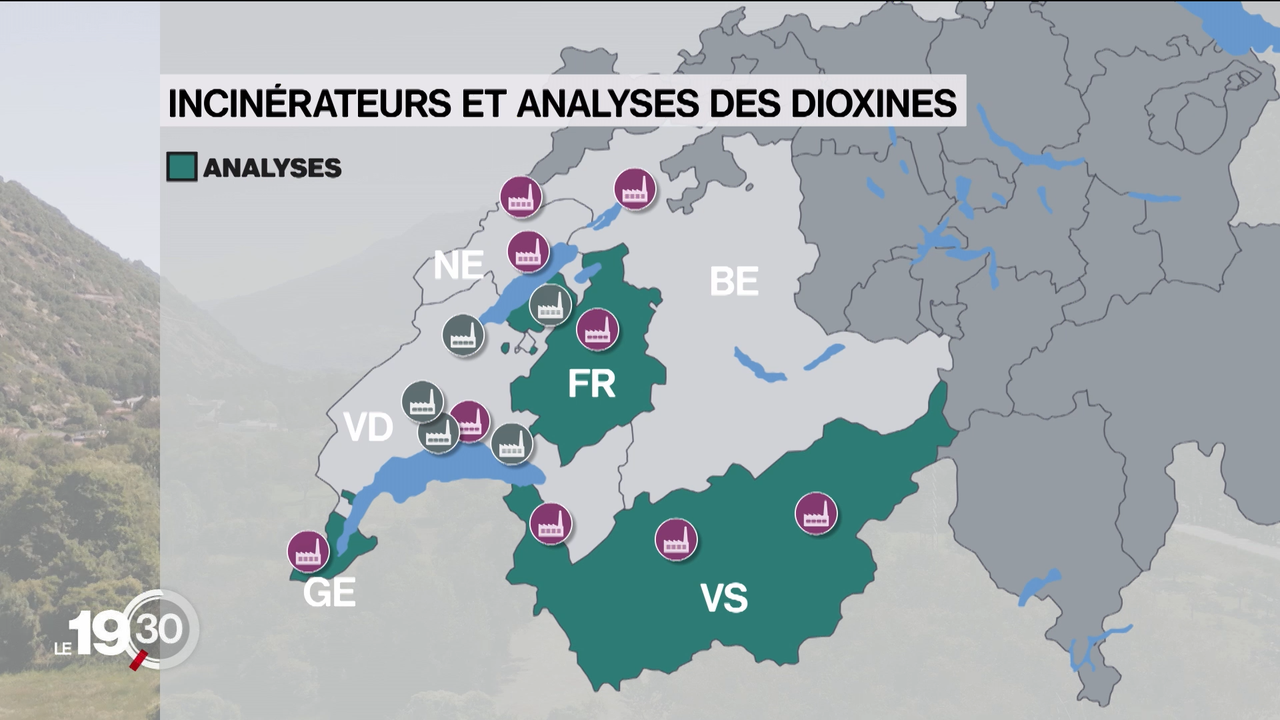 Il reste neuf incinérateurs en activité (pastilles colorées), et plusieurs autres démantelés (pastilles grises) en Suisse romande.