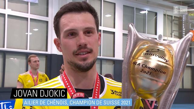 Jovan Djokic, ailier de Chênois, champion de Suisse 2021