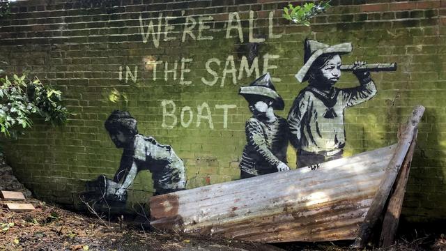 Le périple estival du street artiste britannique Banksy. [PA via AP/ Keystone]