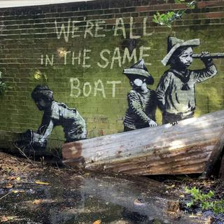 Le périple estival du street artiste britannique Banksy. [PA via AP/ Keystone]