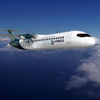 Une image de synthèse montre à quoi pourrait ressembler l'avion à hydrogène d'Airbus. [afp - Airbus]