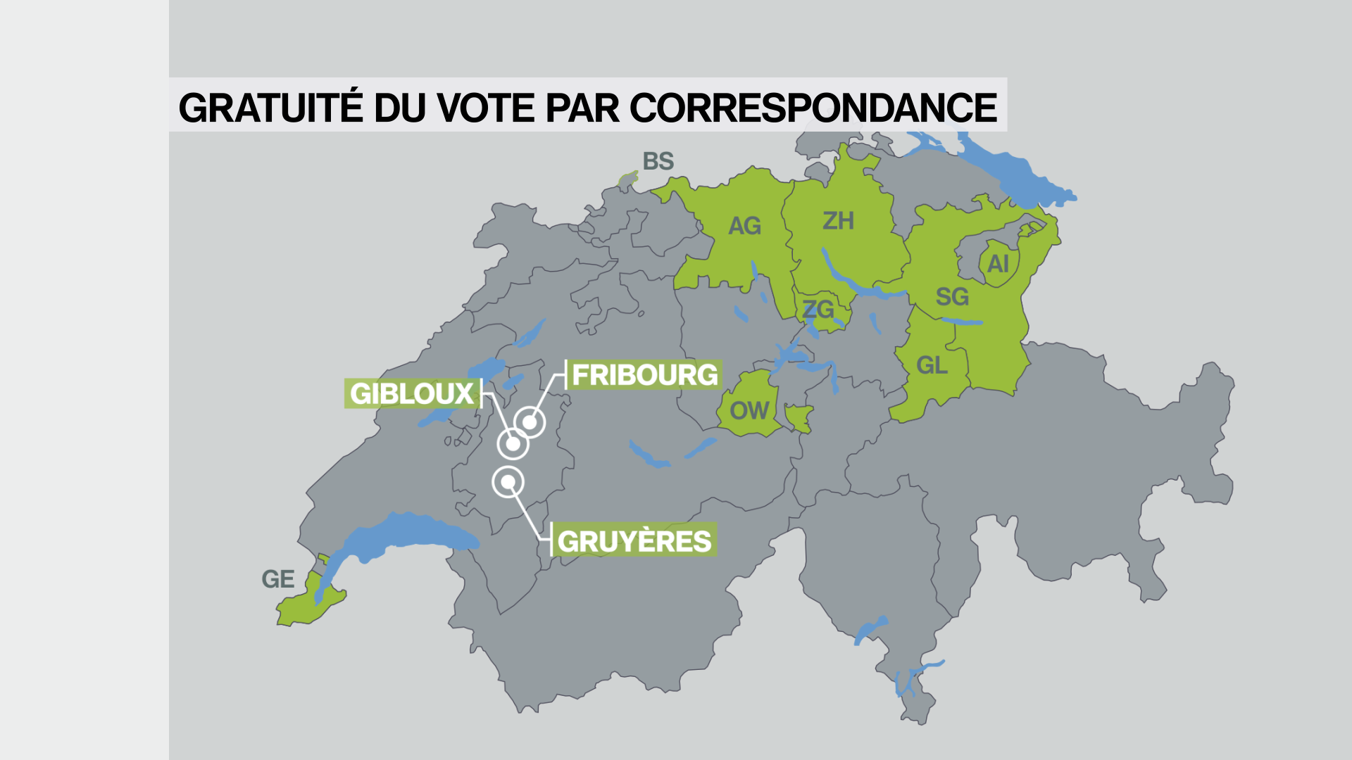 Cantons et communes offrant le vote par correspondance [RTS]