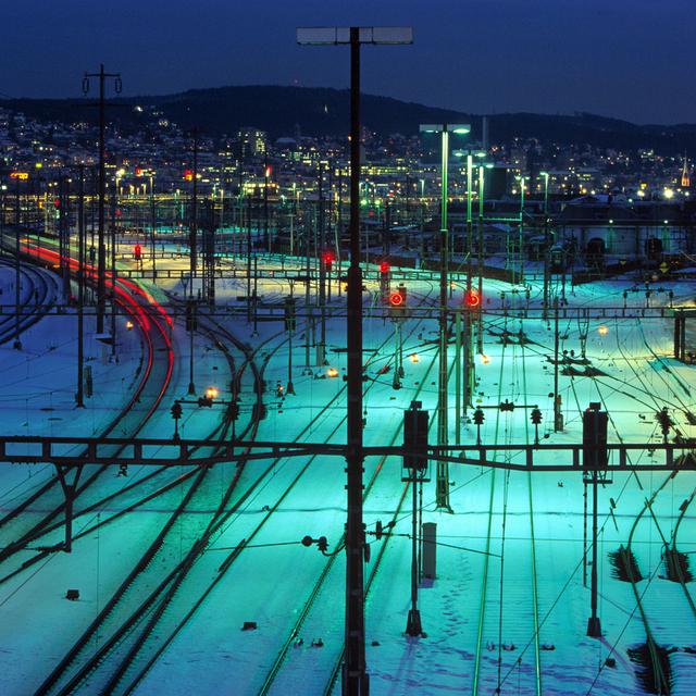 La gare de Zurich de nuit.
Martin Ruetschi
Keystone [Martin Ruetschi]