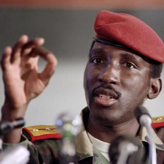 Thomas Sankara, président du Burkina Faso, lors du sommet des pays non-alignés d'Harare (Zimbabwe), en septembre 1986 [AFP - DOMINIQUE FAGET]