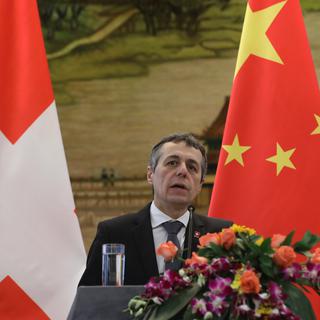 Ignazio Cassis en visite à Pékin en 2018. [KEYSTONE - Wu Hong]