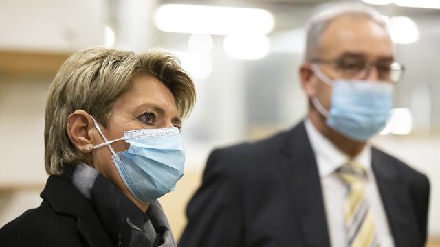 Karin Keller-Sutter et Guy Parmelin, photographiés en octobre 2020.