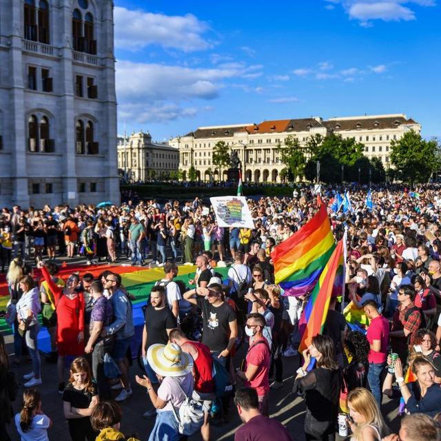 Plus de 5000 Hongrois ont manifesté lundi à Budapest. [AFP - Gergely Besenyei]