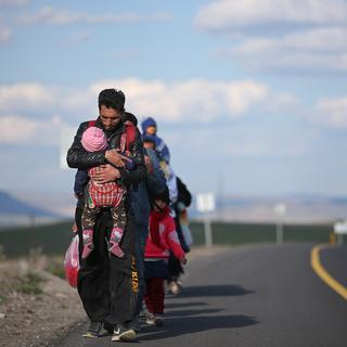 Des milliers d'Afghans se sont lancés sur la route de l’Europe via la Turquie (ici, à Erzurum en 2017). [EPA/Keystone - Erdem Sahin]