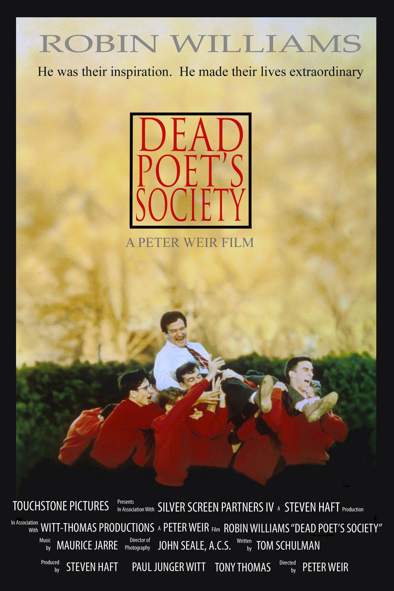 L'affiche du film "Le Cercle des poètes disparus" (Dead Poet's Society). [Touchstone Pictures / Archives du 7eme Art / Photo12 via AFP]