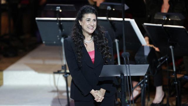 La chanteuse lyrique Cecilia Bartoli durant la cérémonie du Polar Music Prize à Stockholm, le 16 juin 2016. [AFP - CHRISTINE OLSSON / TT NEWS AGENCY]