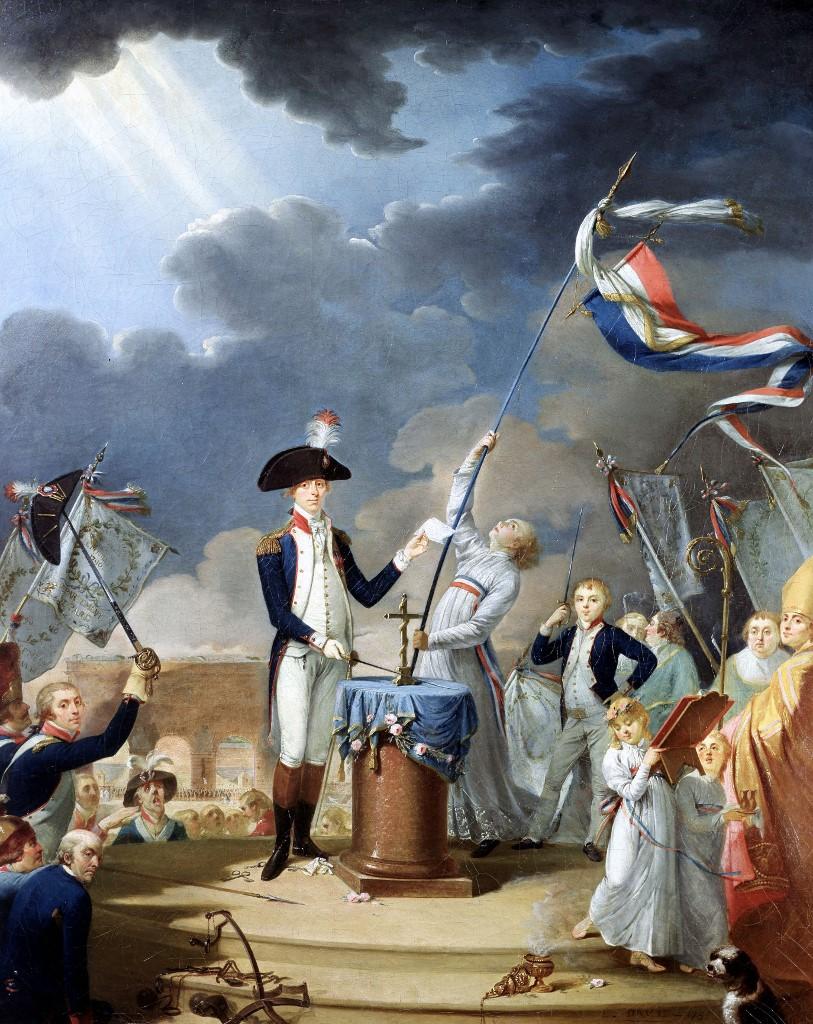 Jacques-Louis David, Le Serment de La Fayette à la Fête de la Fédération le 14 Juillet 1790. [Photo12/AFP]