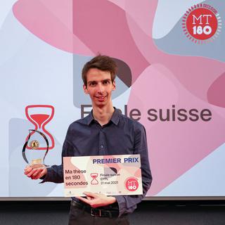 Yohann Thenaisie, lauréat suisse de MT180 2021.
Alain Herzog/MT180
EPFL [EPFL - Alain Herzog/MT180]