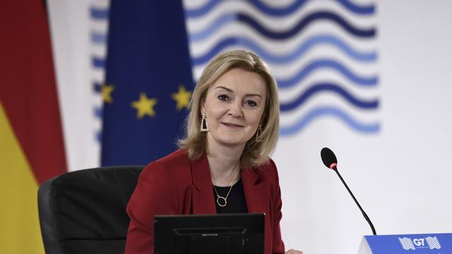 Liz Truss reprend le poste de secrétaire d'Etat chargé du Brexit. [Keystone - Olivier Douliery]