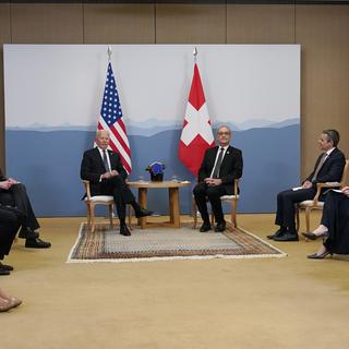 Formation professionnelle, accord commercial ou encore innovation ont été au centre des discussions entre les délégations américaine et suisse. [AP/Keystone - Patrick Semansky]