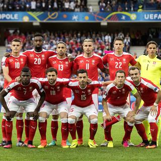 Equipe suisse de football, avant son match de l'Euro 2016 contre la France [Keystone - Jean-Christophe Bott]