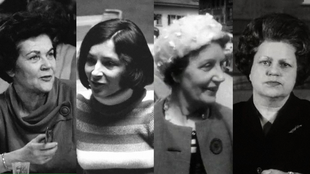 De gauche à droite : Gertrude Girard-Montet, Gabrielle Nanchen, Antoinette Quinche, Lise Girardin, pionnières du droit de vote des femmes.