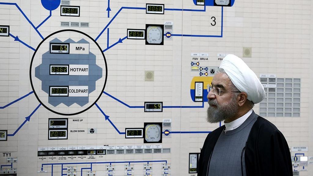 Le président iranien, Hassan Rohani, dans la centrale nucléaire de Bouchehr en 2015. [afp - Mohammad Berno]